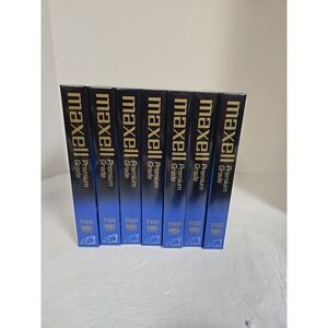 Sealed Maxell T-120 Premium 6 hour Blank VHS Video Cassette Tapes Lot Of 7